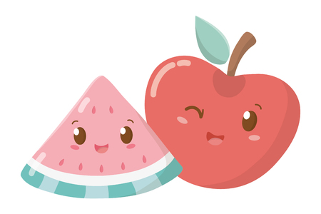 delicious tasty fruit cartoonのイラスト素材