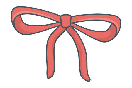 cute ribbon cartoonのイラスト素材