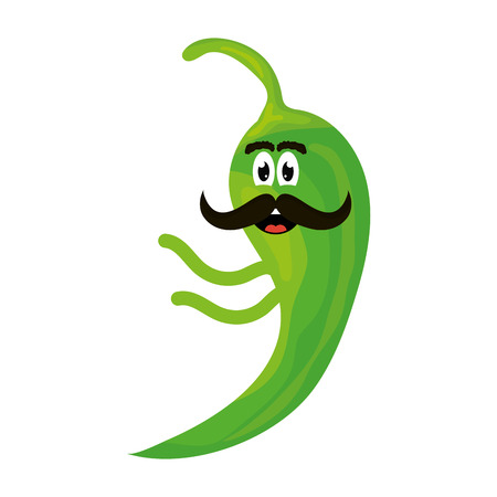 chilli pepper comic characterのイラスト素材