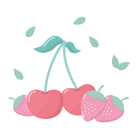 delicious tasty food fruits cartoon vector illustration graphic designのイラスト素材