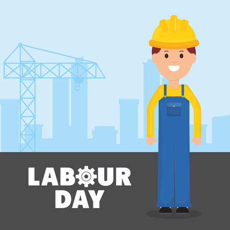 builder worker with helmetのイラスト素材