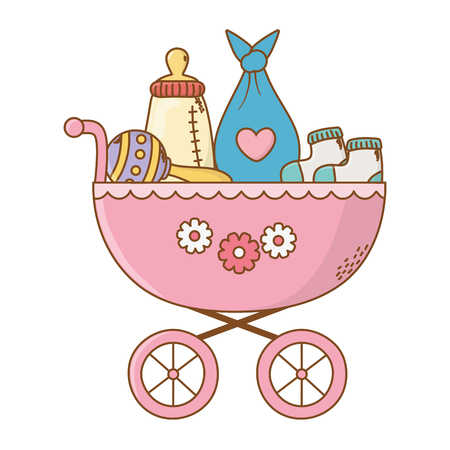 cute baby shower concept elements cartoon vector illustration graphic designのイラスト素材