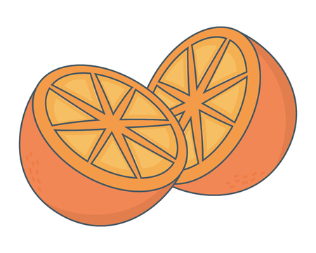delicious tasty fruit orange cartoon vector illustration graphic designのイラスト素材