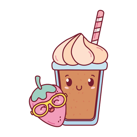 delicious tasty fruit cartoonのイラスト素材