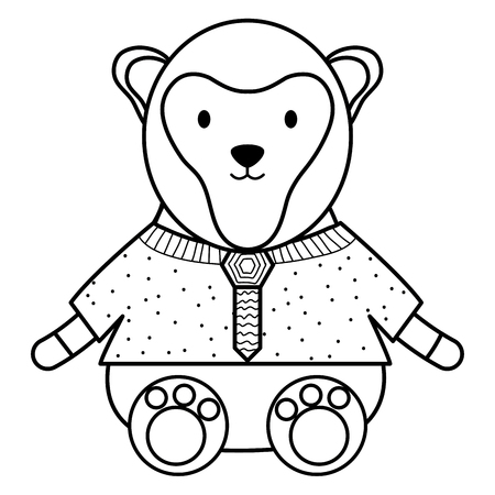 cute monkey childish character vector illustration designのイラスト素材