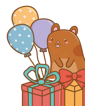cute pet animal cartoonのイラスト素材