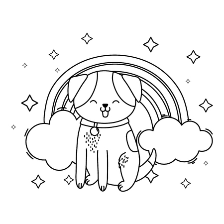 cute pet animal cartoonのイラスト素材