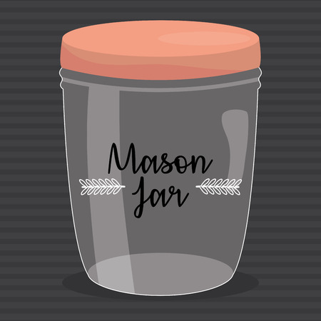 mason jar glass with lid vector illustration designのイラスト素材