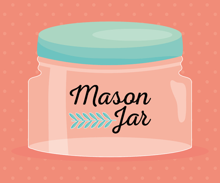 mason jar glass with lid vector illustration designのイラスト素材