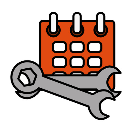 calendar reminder with wrench keys vector illustration designのイラスト素材