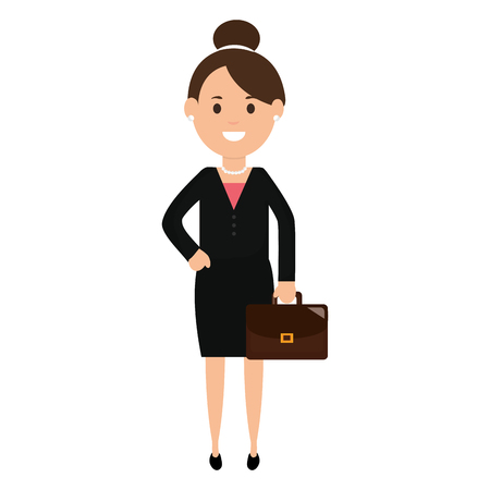 young businesswoman with portfolio vector illustration designのイラスト素材