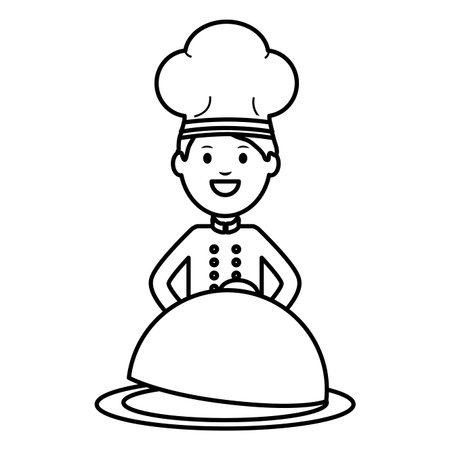 Young Chef With Tray Server Vector Illustration Designのイラスト 素材 ストックフォト 写真素材のstock Foto ストックドットフォト