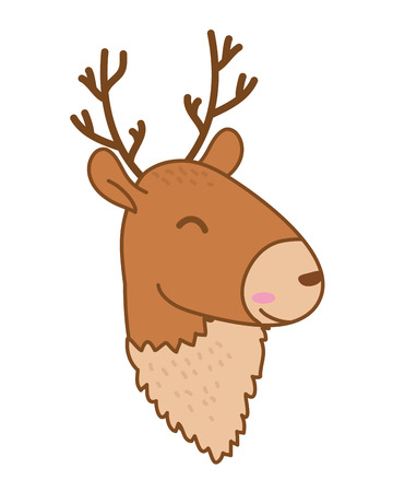cute little animal deer face cartoon vector illustration graphic designのイラスト素材