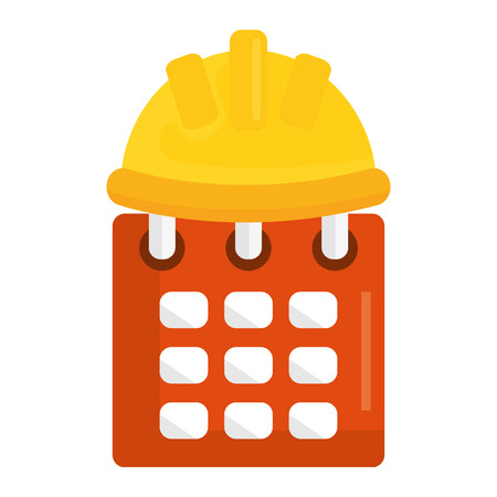 builder helmet with calendar vector illustration designのイラスト素材