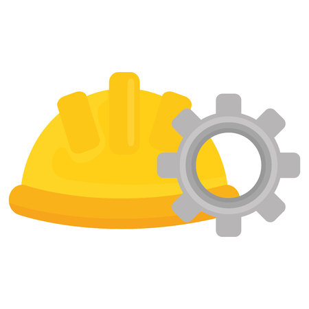 builder helmet with gear vector illustration designのイラスト素材