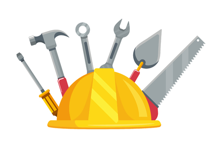 construction architectural tools cartoon vector illustration graphic designのイラスト素材