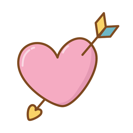 heart and arrow icon cartoon isolated vector illustration graphic designのイラスト素材