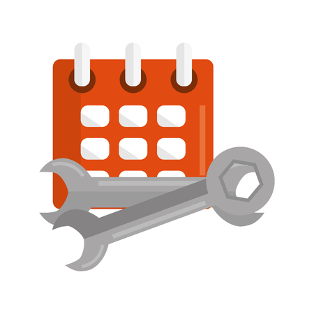 calendar reminder with wrench keys vector illustration designのイラスト素材