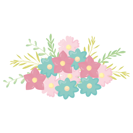 flowers and leafs decorationのイラスト素材