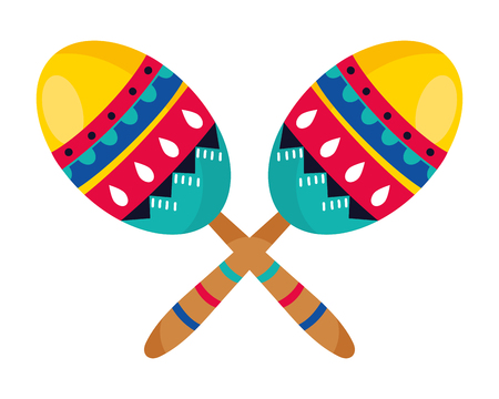 mexican culture mexico maracas instruments cartoon vector illustration graphic designのイラスト素材