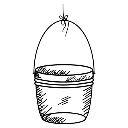 hanging bucket drawing icon vector illustration designのイラスト素材