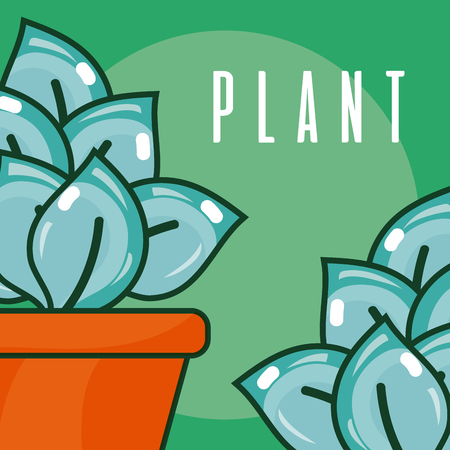 Set of plant in pots cartoons vector illustration graphic designのイラスト素材