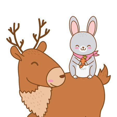cute little animals cartoon vector illustration graphic designのイラスト素材