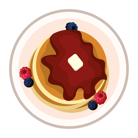 delicious tasty food waffles cartoon vector illustration graphic designのイラスト素材