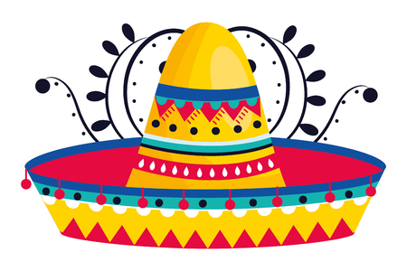 mexican culture mexico mariachi hat cartoon vector illustration graphic designのイラスト素材
