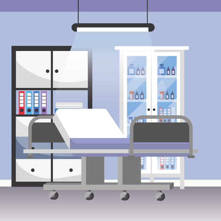 modern furniture scene hospital doctors office cartoon vector illustration graphic designのイラスト素材