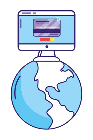 saving money finance concept with technology device and bank elements cartoon vector illustration graphic designのイラスト素材