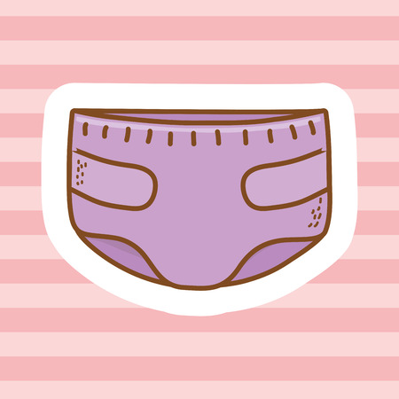 cute baby shower element diaper cartoon vector illustration graphic designのイラスト素材