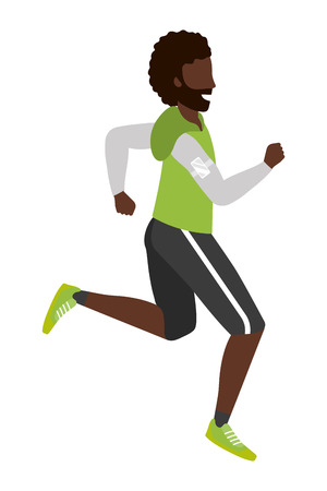 fitness sport train man running cartoon vector illustration graphic designのイラスト素材