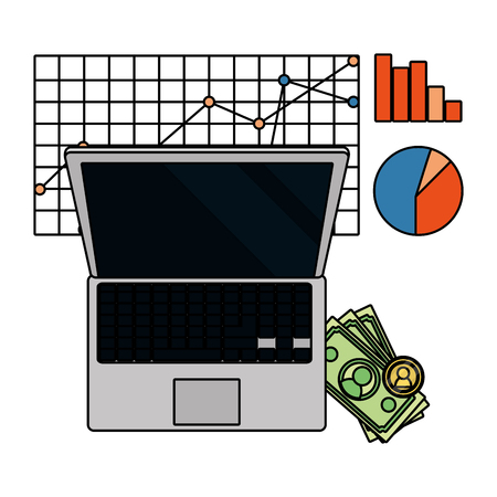 saving money finance elements cartoon vector illustration graphic designのイラスト素材