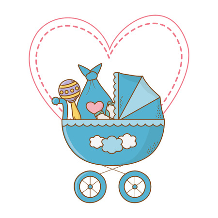 cute baby shower concept elements cartoon vector illustration graphic designのイラスト素材