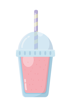 delicious tasty drink milkshake cartoon vector illustration graphic designのイラスト素材