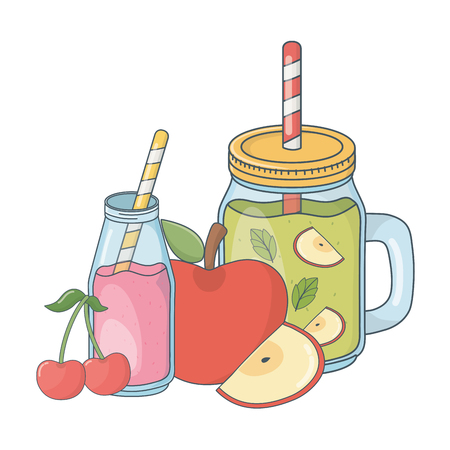 tasty refresh juice cartoonのイラスト素材