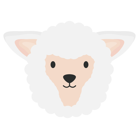 cute sheep head childish character vector illustration designのイラスト素材