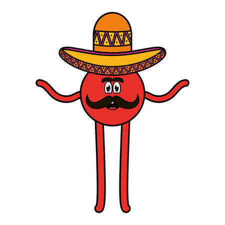 mexican emoji character icon vector illustration designのイラスト素材