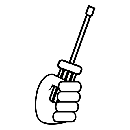 hand with screwdriver tool vector illustration designのイラスト素材