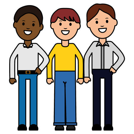 group of men characters vector illustration designのイラスト素材