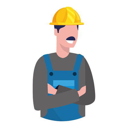 labor day job career construction architectural worker man cartoon vector illustration graphic designのイラスト素材