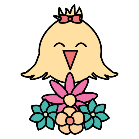 cute little chick easter character vector illustration designのイラスト素材