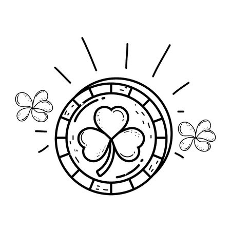 clover coin with cloud saint patrick day vector illustration designのイラスト素材