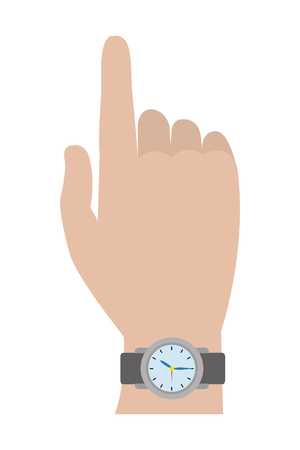 human hand wearing clock cartoon vector illustration graphic designのイラスト素材