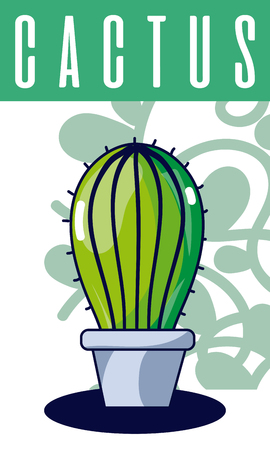 Cactus in pot house plant cartoons vector illustration graphic designのイラスト素材
