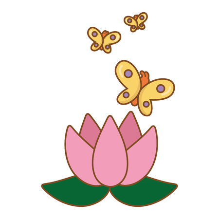 blossom and buttlerfly icon cartoon vector illustration graphic designのイラスト素材
