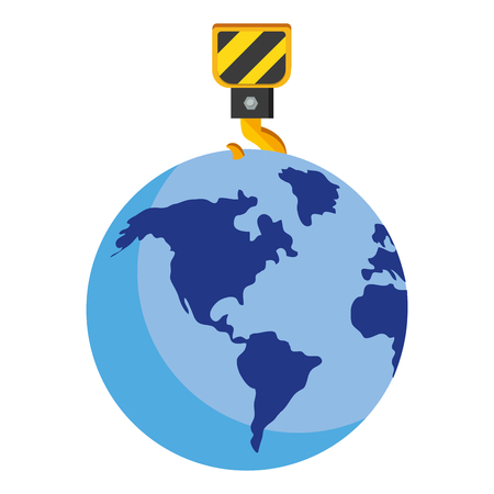 globe with crane hookのイラスト素材