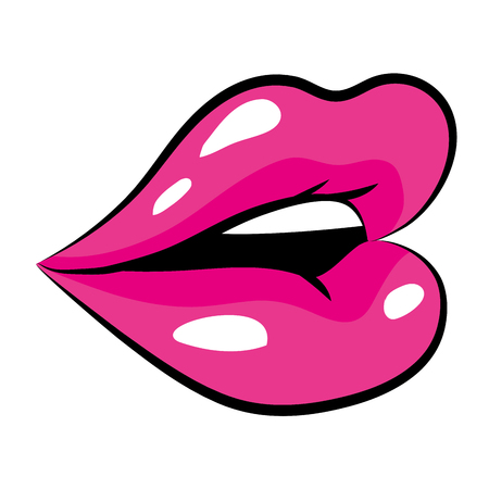 pop art comic lips cartoonのイラスト素材