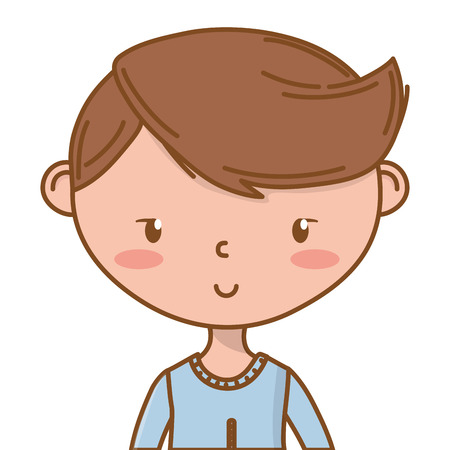 Stylish boy cartoon outfit portrait isolatedのイラスト素材